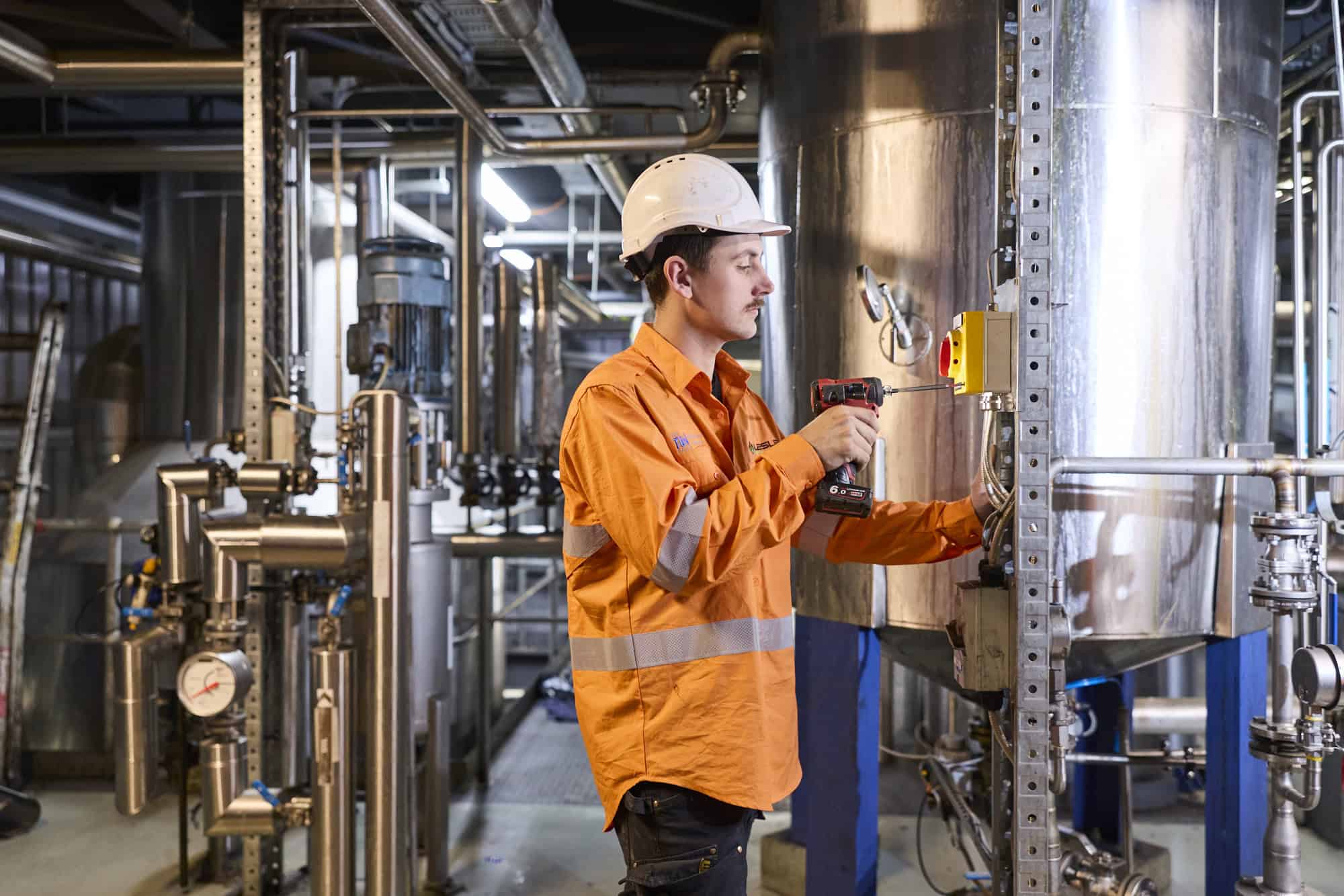 Leslie Electrical Services technician on site